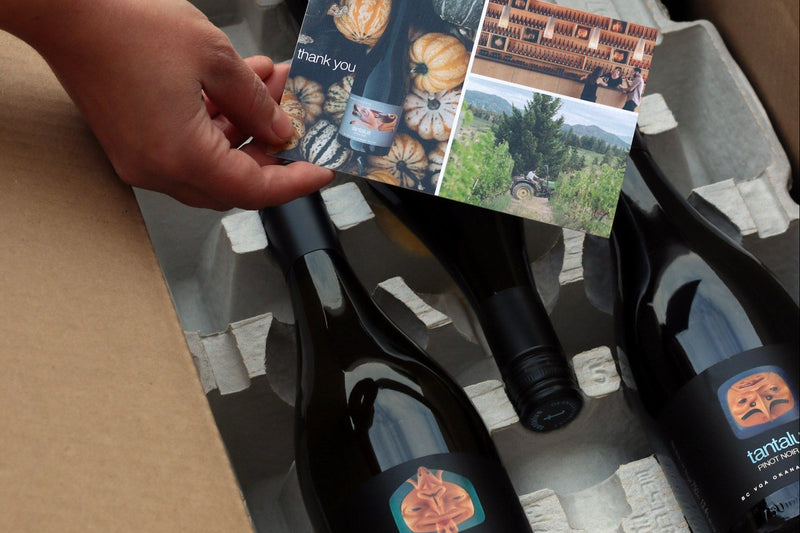 Wine bottles in a box with packaging materials